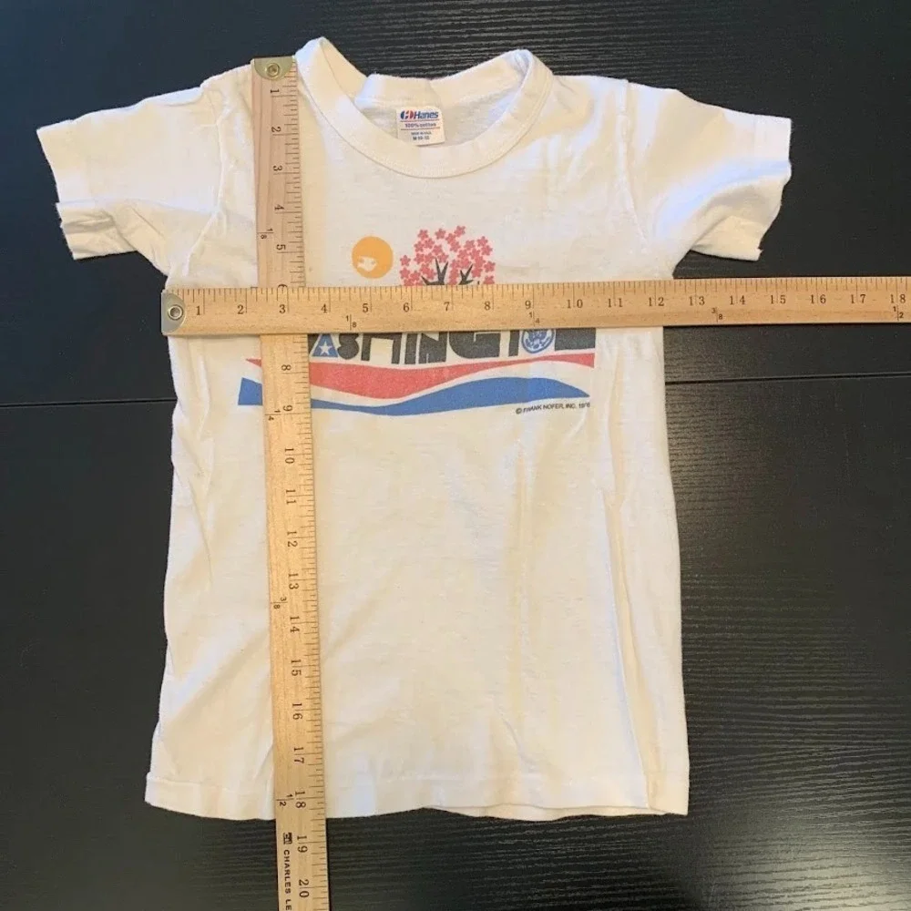 Vtg Washington DC Souvenir T Shirt Hanes‎ Cotton Kid Youth M Frank Nofer 1976